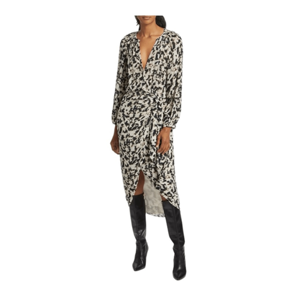 Rails Tyra Cheetah Print Tie-waist Midi Dress Size Small